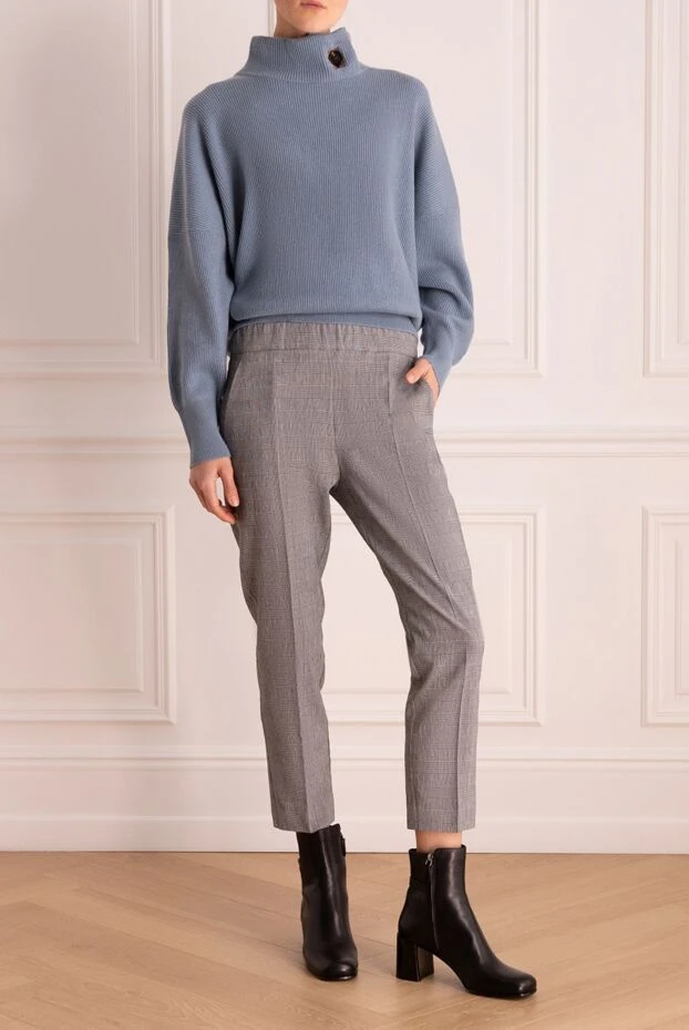 D.Exterior woman gray linen and polyamide trousers for women купить с ценами и фото 143917 - photo 2