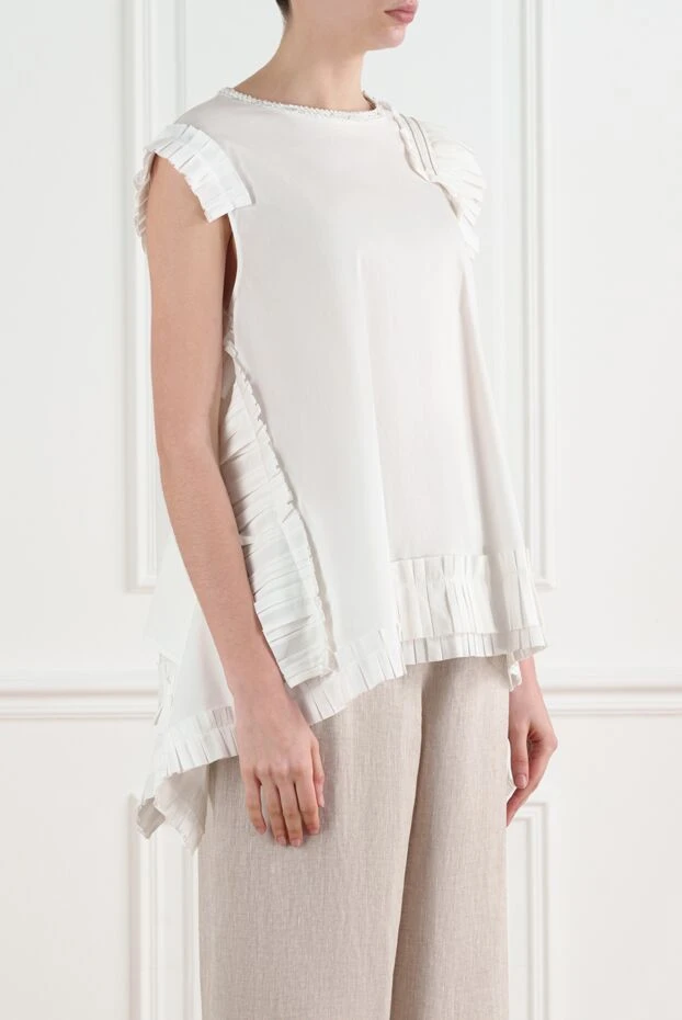 D.Exterior блуза женская без рукавов с рюшами и широким воротником 143922 - фото 3