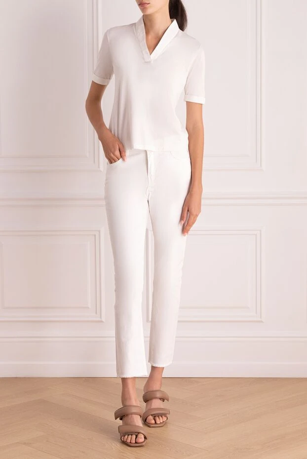 Max&Moi woman white cotton jeans for women купить с ценами и фото 143935 - photo 2