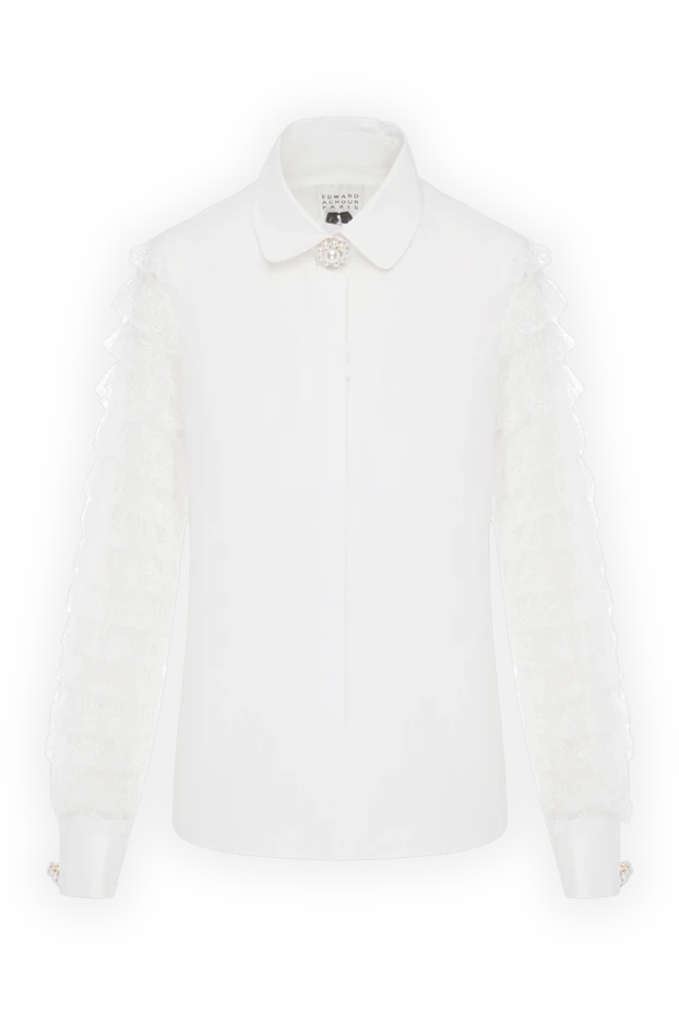 Edward Achour Paris woman white cotton blouse for women купить с ценами и фото 143979 - photo 1