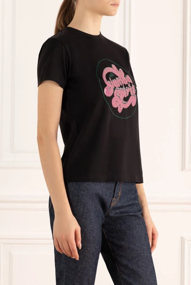 Edward Achour Paris woman pink cotton t-shirt for women 144021 - photo 3