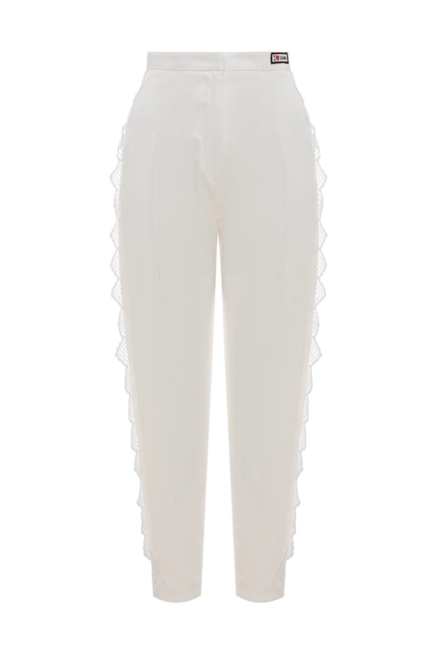 Giamba woman white cotton trousers for women купить с ценами и фото 143998 - photo 1