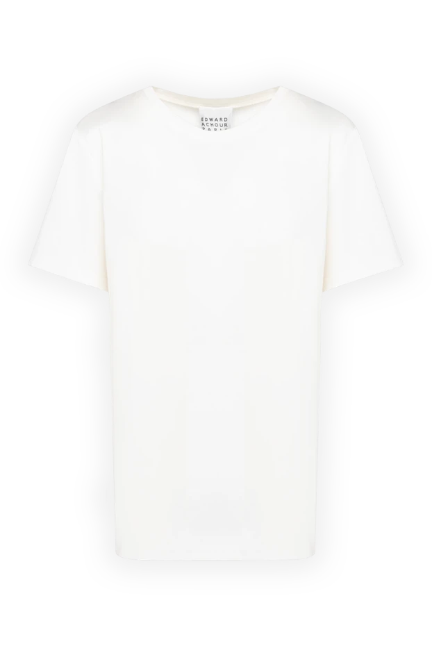 Edward Achour Paris woman white cotton t-shirt for women купить с ценами и фото 144019 - photo 1