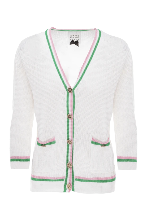 Edward Achour Paris woman white viscose and polyamide cardigan for women купить с ценами и фото 144024 - photo 1