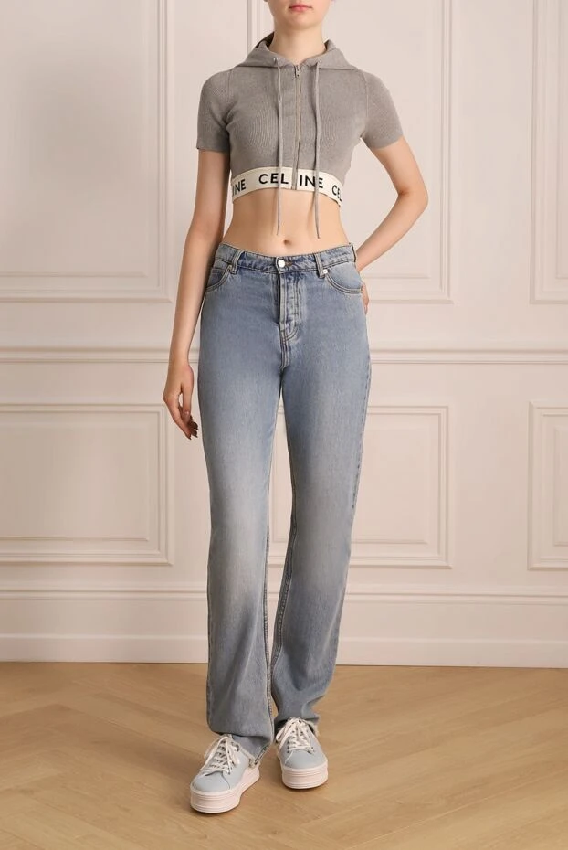 Alexandre Vauthier woman blue cotton jeans for women купить с ценами и фото 144035 - photo 2