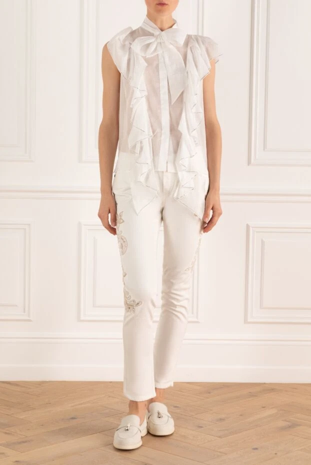 Alexandre Vauthier woman white cotton blouse for women купить с ценами и фото 144043 - photo 2