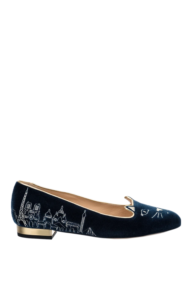 Charlotte Olympia woman blue cotton and leather shoes for women купить с ценами и фото 144069 - photo 1