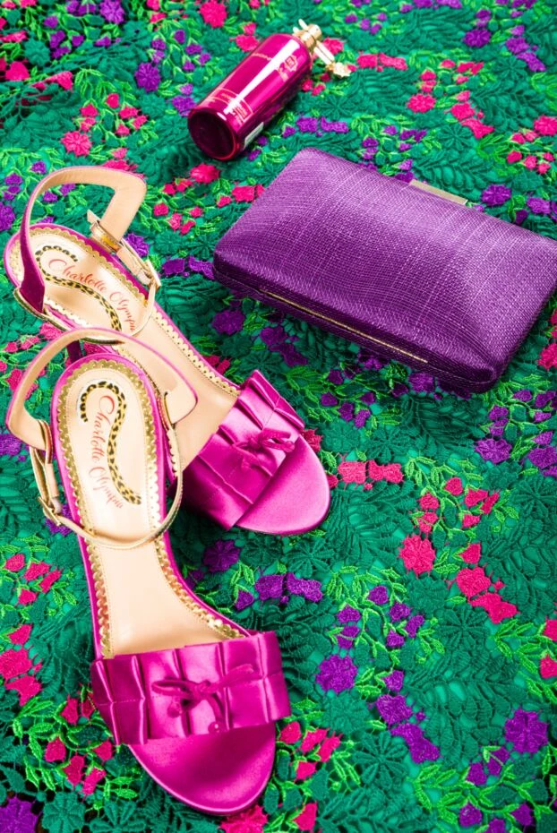 Charlotte Olympia босоножки женские ярко-розовые с бантиками 144072 - фото 2