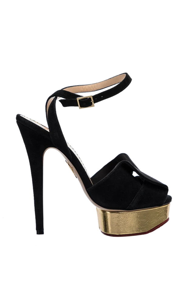 Charlotte Olympia Әйелдер әйелдерге арналған қара былғары сандалдар купить с ценами и фото 144074 - фото 1