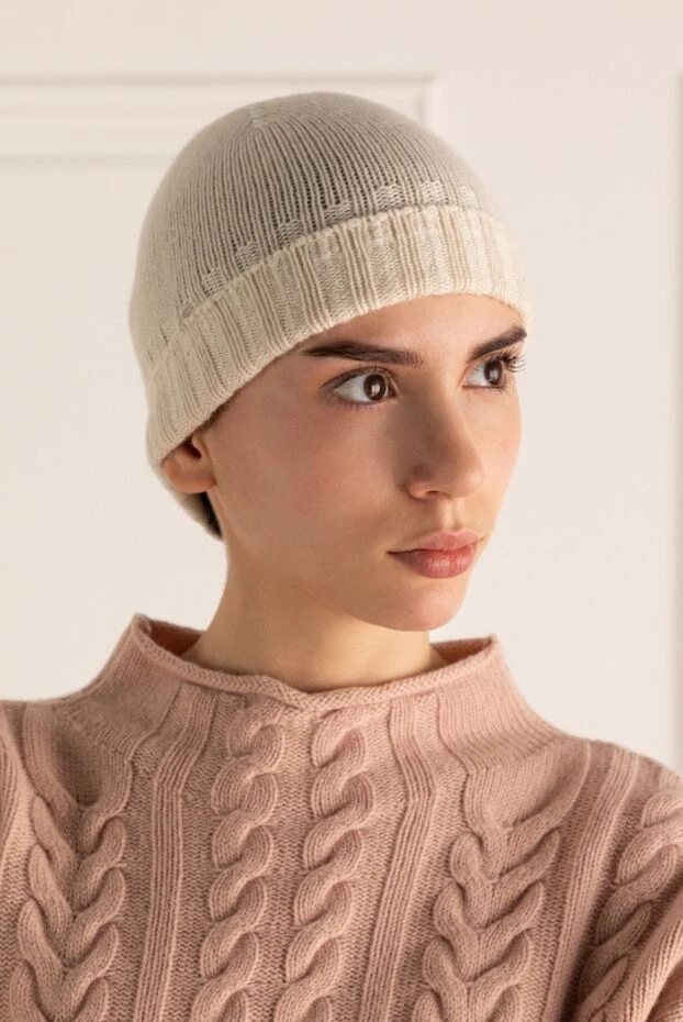 Casheart woman beige cashmere hat for women купить с ценами и фото 144146 - photo 2