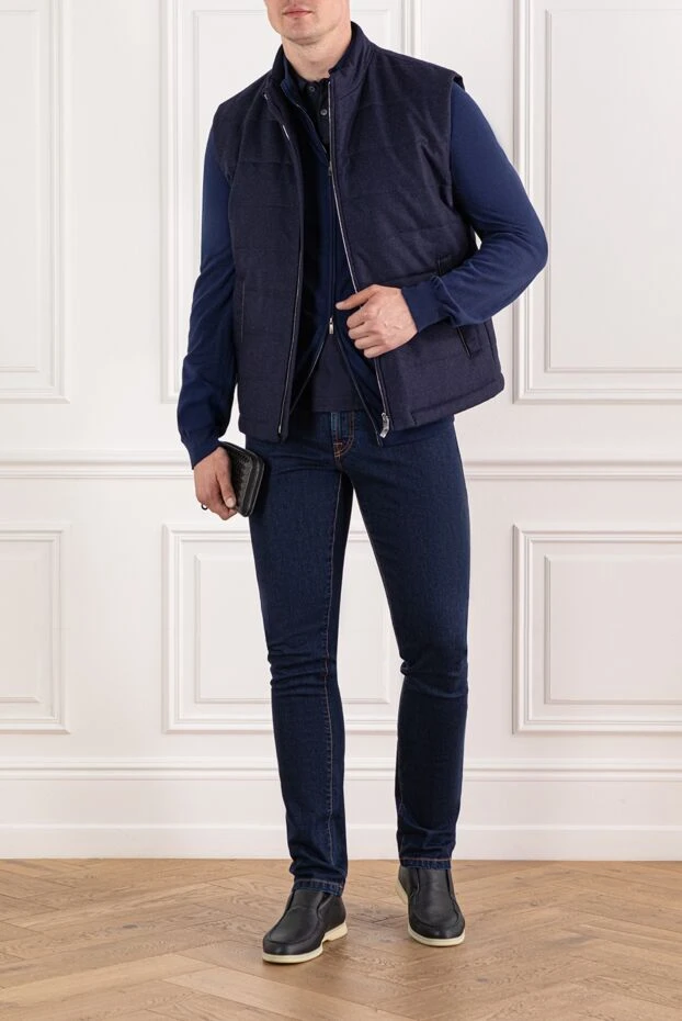 Malo men’s dark blue cotton cardigan with raglan sleeves 144191 - photo 2