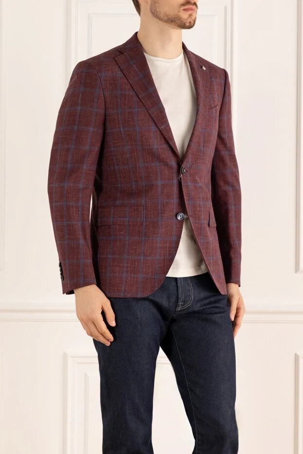 Sartoria Latorre men's premium burgundy jacket made of wool, silk and linen
 144290 - photo 3