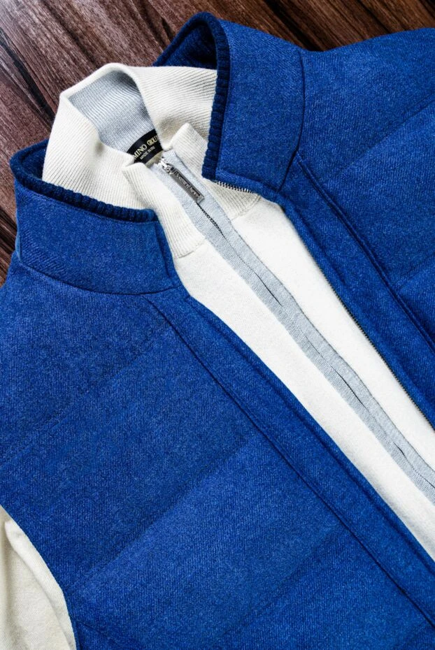 Enrico Mandelli утеплённый жилет из шерсти с трикотажной отделкой голубой

 144295 - фото 3