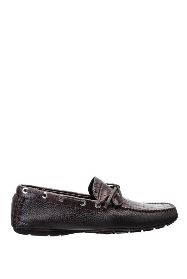 Cesare di Napoli man men's moccasins made of genuine leather and brown alligator skin купить с ценами и фото 144342 - photo 1