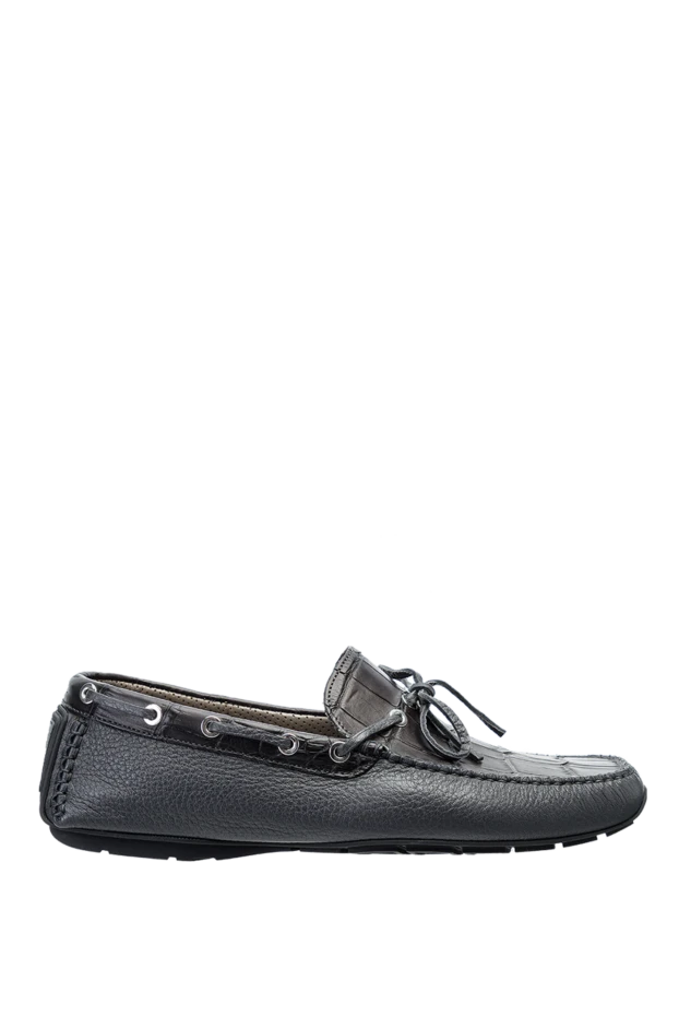 Cesare di Napoli man moccasins for men made of genuine leather and gray alligator skin купить с ценами и фото 144343 - photo 1