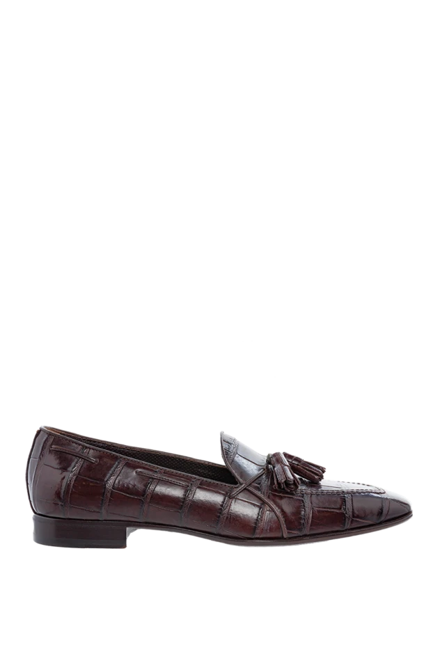 Cesare di Napoli man alligator leather loafers burgundy for men купить с ценами и фото 144349 - photo 1