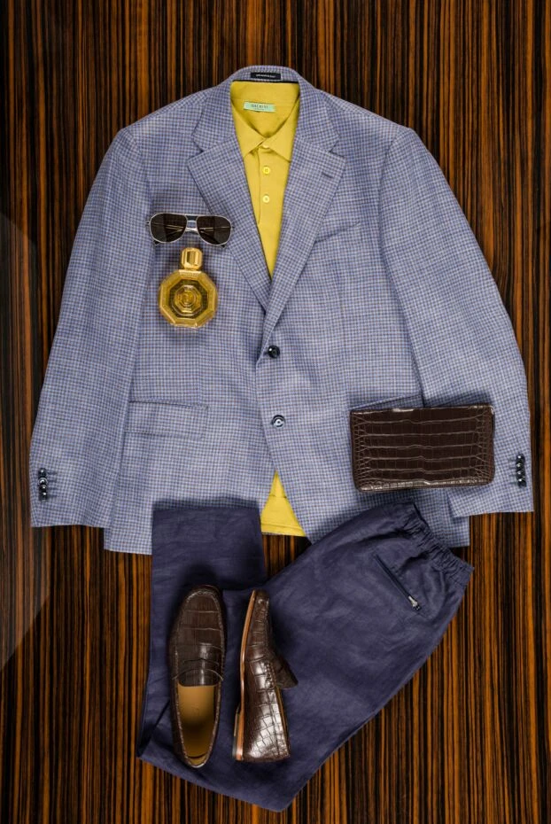 Derek Rose ерлерге арналған қара көк зығыр шалбар, кең, белі серпімді 144444 - фото 3