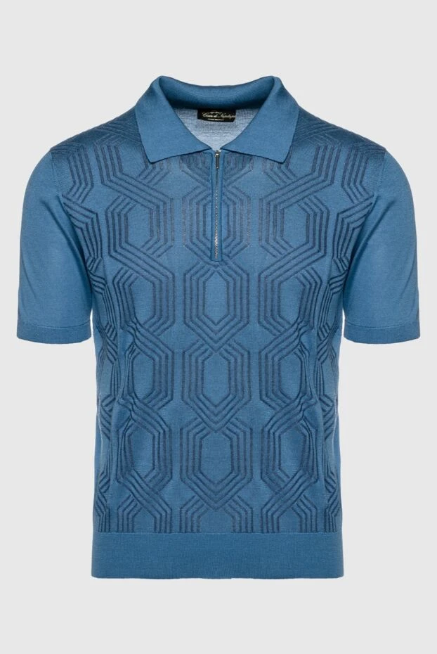 Cesare di Napoli man silk polo blue for men купить с ценами и фото 144473 - photo 1