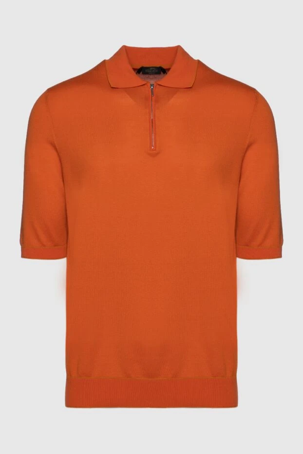 Cesare di Napoli man cotton and silk polo orange for men купить с ценами и фото 144476 - photo 1