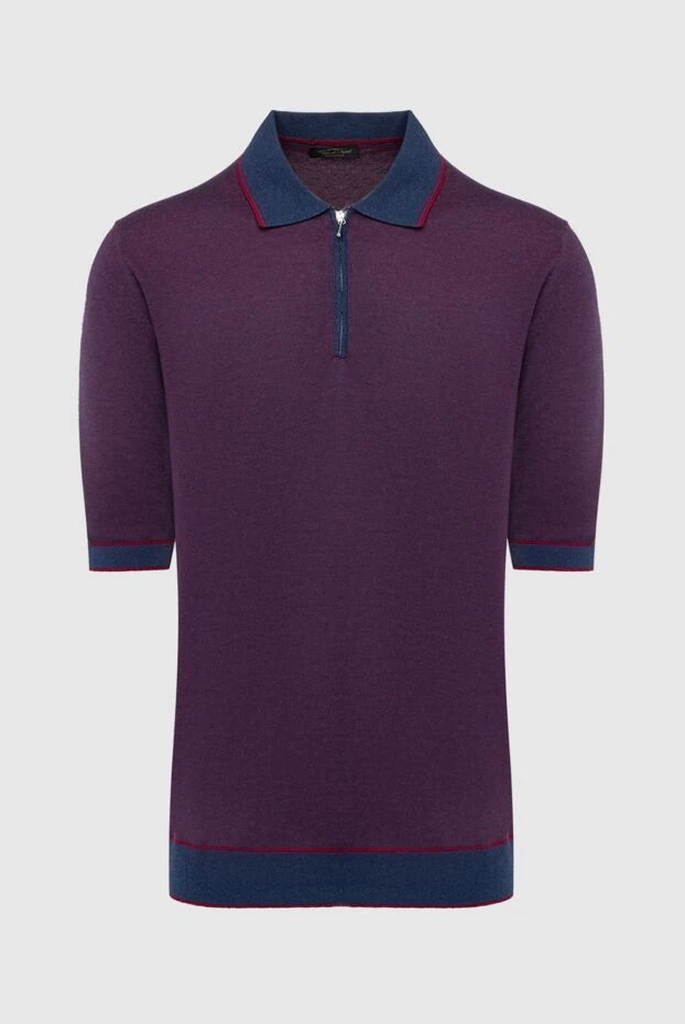 Cesare di Napoli man cotton and silk polo burgundy for men купить с ценами и фото 144478 - photo 1