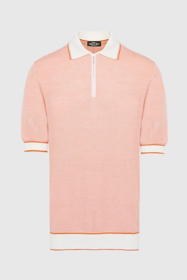 Cesare di Napoli man cotton and silk polo shirt pink for men купить с ценами и фото 144481 - photo 1