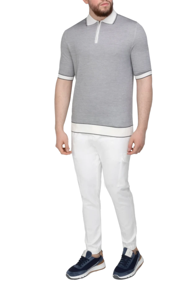 Cesare di Napoli man cotton and silk polo gray for men купить с ценами и фото 144482 - photo 2