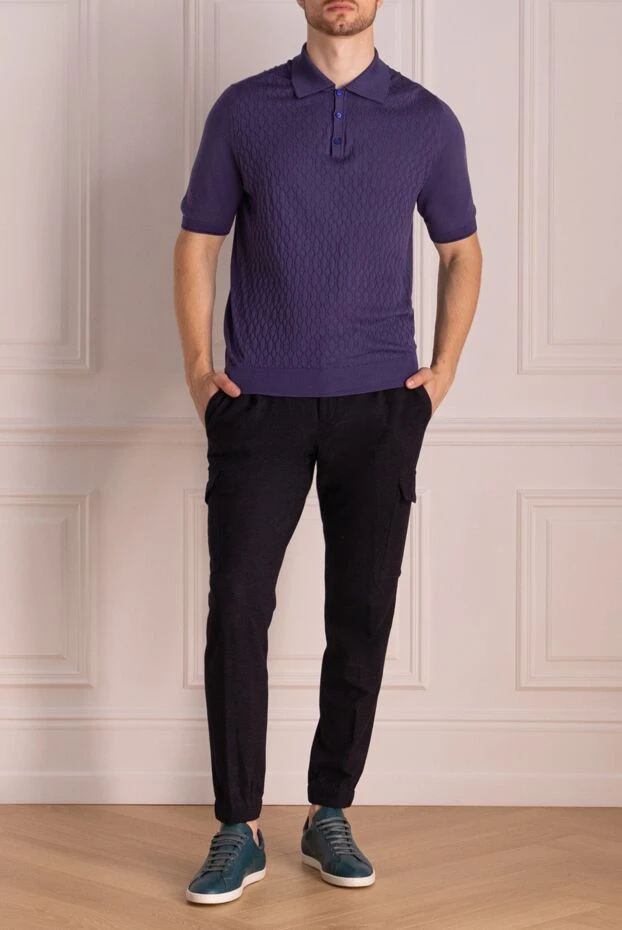 Cesare di Napoli man silk polo purple for men купить с ценами и фото 144484 - photo 2