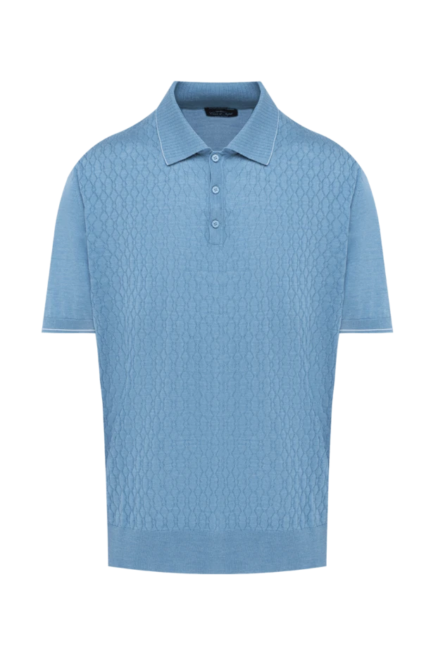 Cesare di Napoli man blue silk polo for men купить с ценами и фото 144486 - photo 1