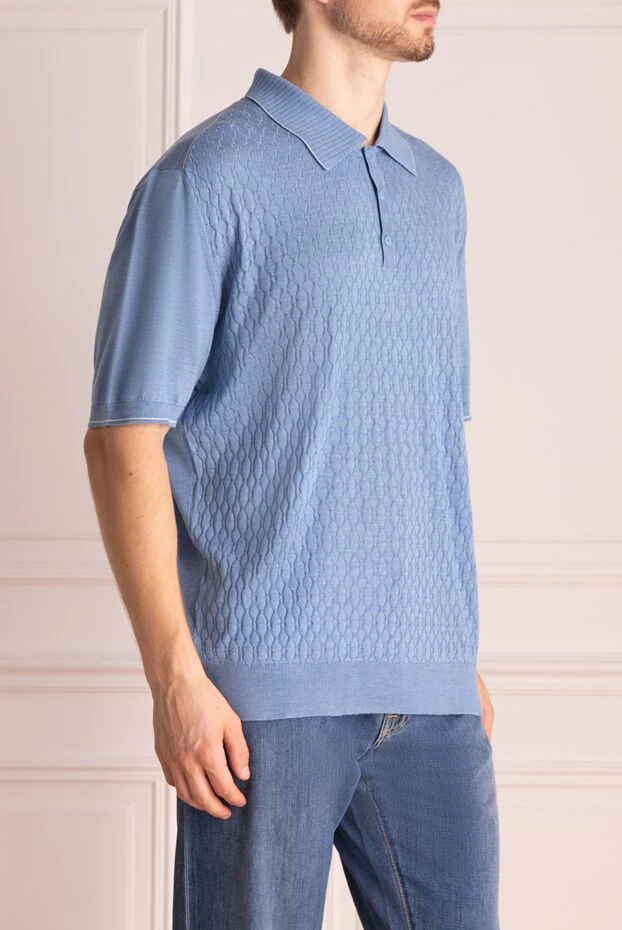 Cesare di Napoli бедерлі жиектері бар көк жейде полосы
 144486 - фото 3