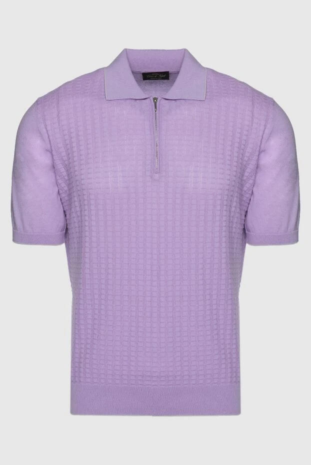 Cesare di Napoli man men's violet silk polo купить с ценами и фото 144490 - photo 1