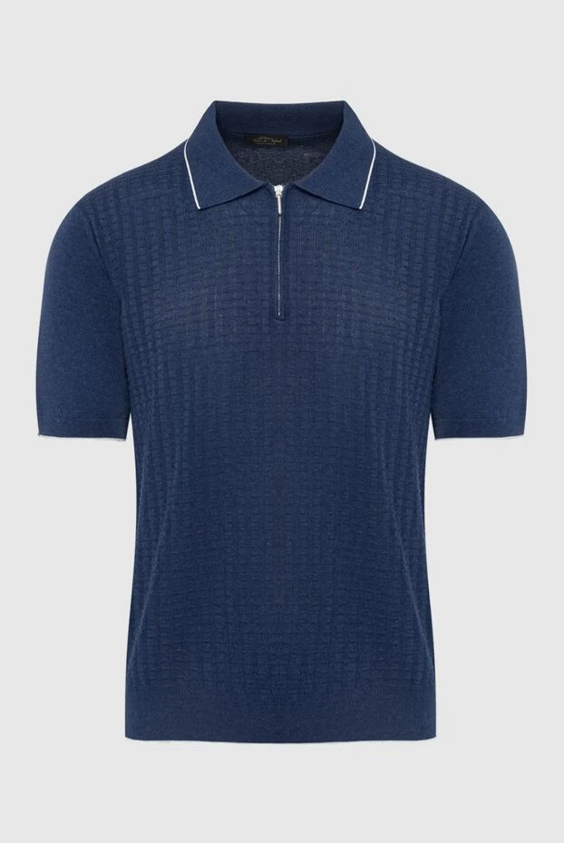 Cesare di Napoli man silk polo blue for men купить с ценами и фото 144492 - photo 1