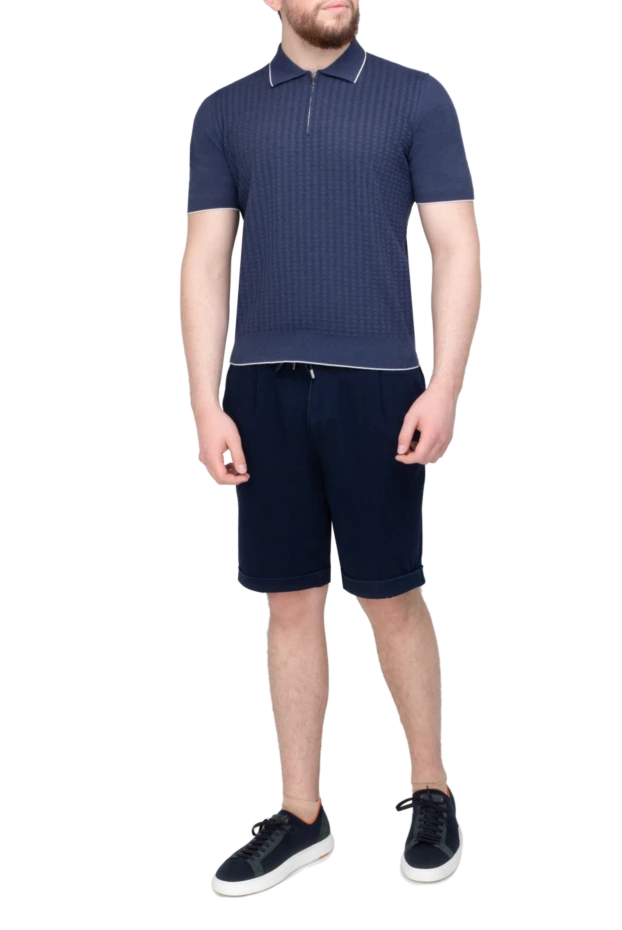 Cesare di Napoli man silk polo blue for men купить с ценами и фото 144492 - photo 2