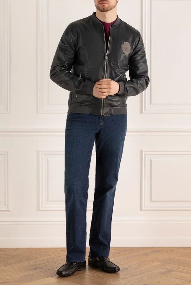 Billionaire man gray leather jacket for men купить с ценами и фото 144510 - photo 2