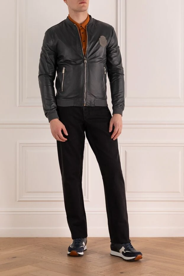 Billionaire man gray leather jacket for men купить с ценами и фото 144511 - photo 2