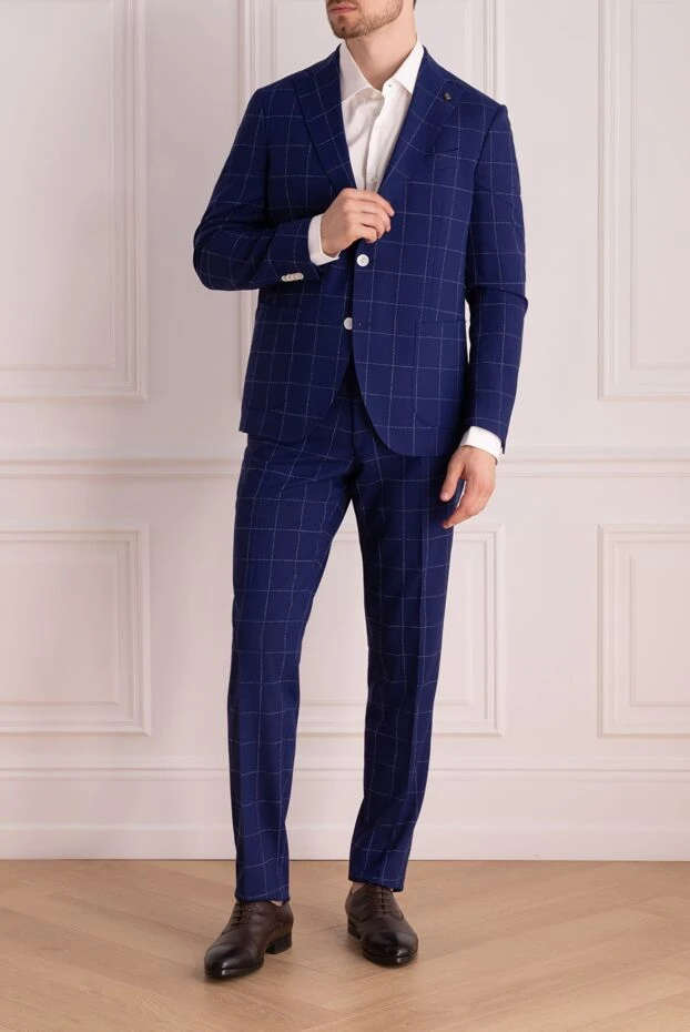 Sartoria Latorre man men's suit made of wool, blue купить с ценами и фото 144518 - photo 2