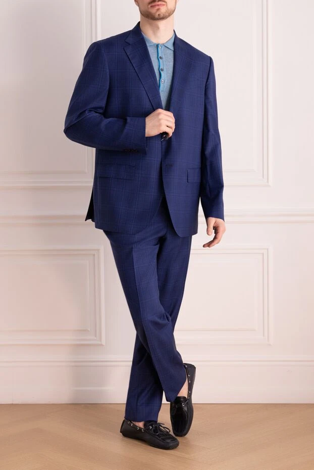 Sartoria Latorre man men's suit made of wool, blue купить с ценами и фото 144519 - photo 2