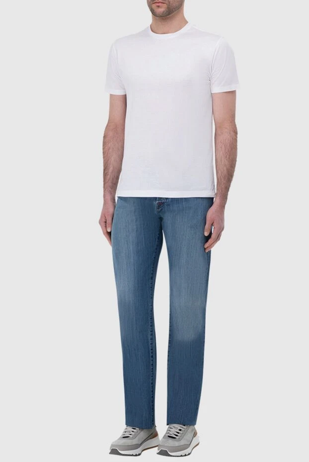 Kiton man blue cotton jeans for men купить с ценами и фото 144530 - photo 2