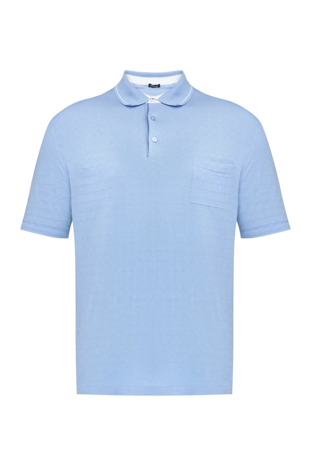 Kiton man blue cotton polo for men купить с ценами и фото 144542 - photo 1