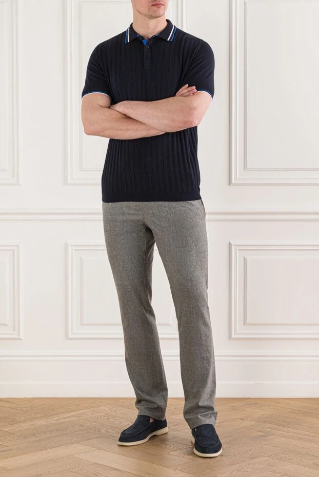 Black cotton polo shirt for men - photo 2