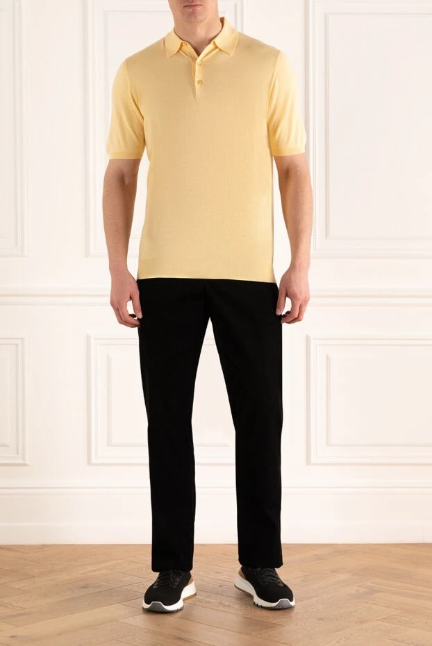 Kiton man cotton polo yellow for men купить с ценами и фото 144548 - photo 2