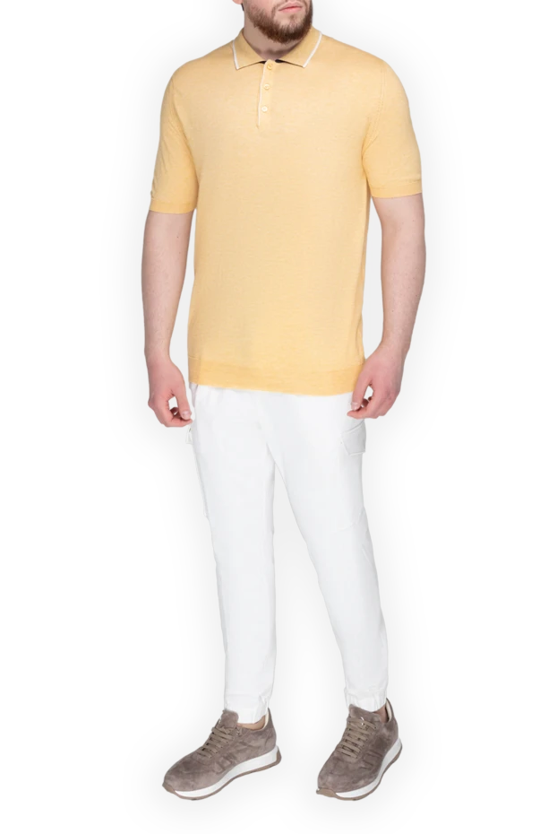 Kiton man cotton polo yellow for men купить с ценами и фото 144551 - photo 1