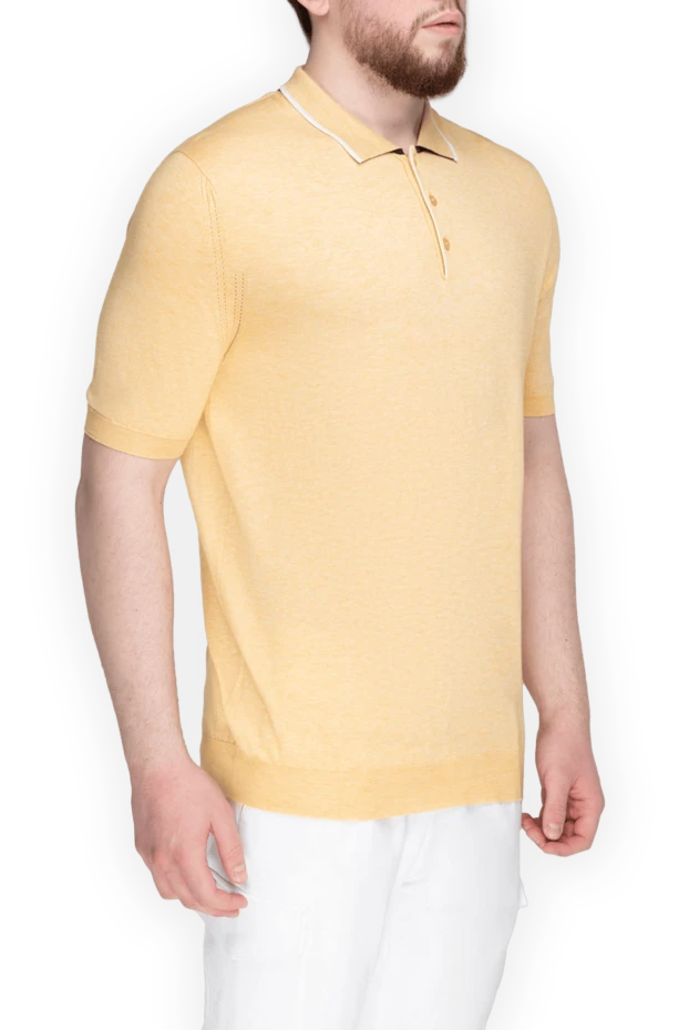 Kiton man cotton polo yellow for men купить с ценами и фото 144551 - photo 2