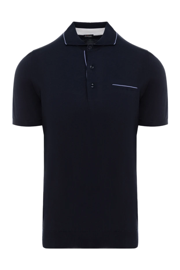 Kiton man cotton and silk polo blue for men купить с ценами и фото 144552 - photo 1