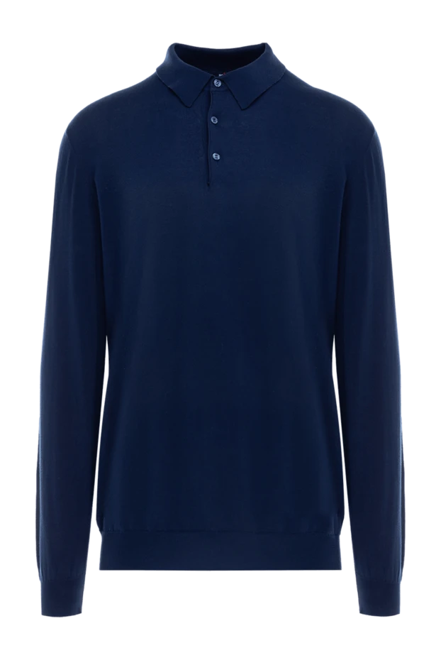 Kiton man cotton polo blue for men купить с ценами и фото 144554 - photo 1