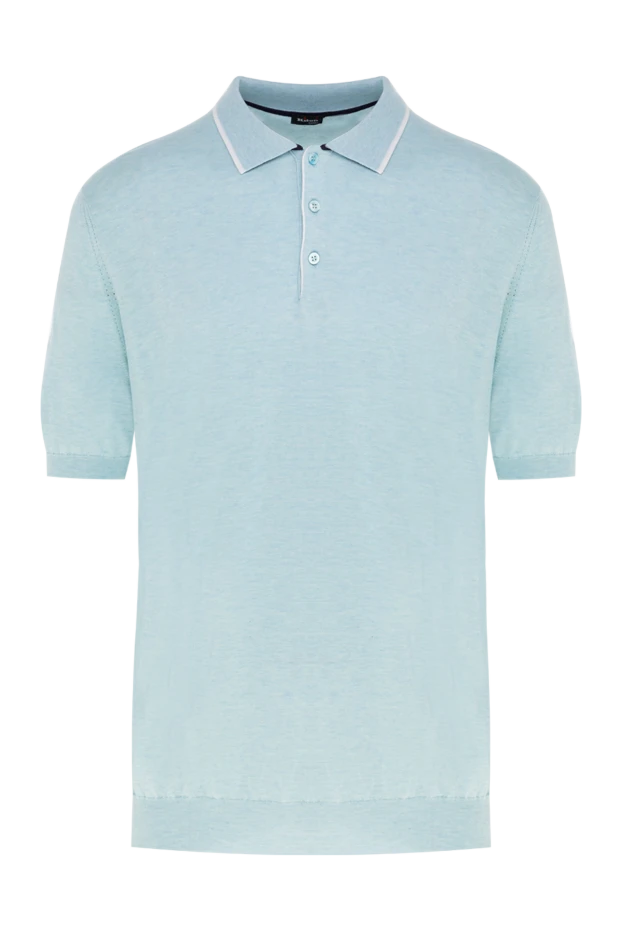 Kiton man cotton and cashmere polo blue for men купить с ценами и фото 144564 - photo 1