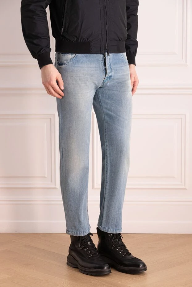 Kiton сәндік белбеуі бар ерлерге арналған мақта джинсы шалбары
 144605 - фото 3