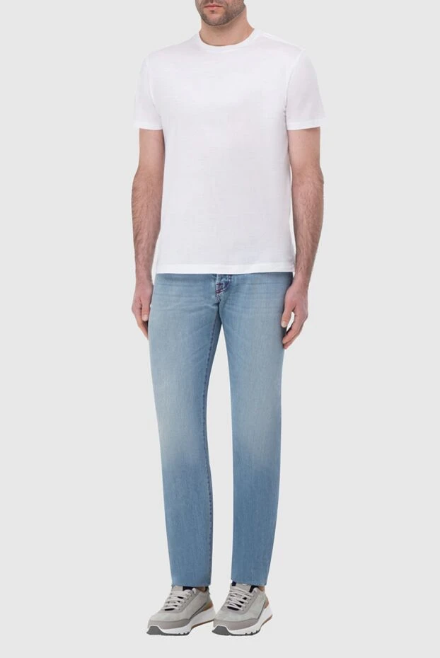 Kiton man blue cotton jeans for men купить с ценами и фото 144606 - photo 2