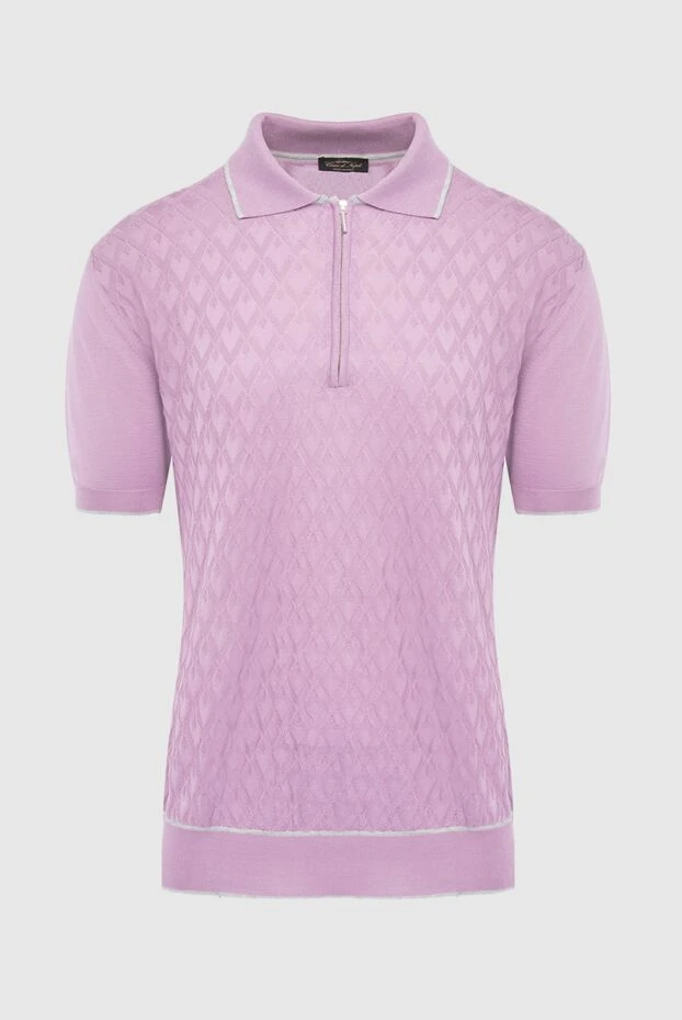 Cesare di Napoli man cotton and silk polo shirt pink for men купить с ценами и фото 144613 - photo 1