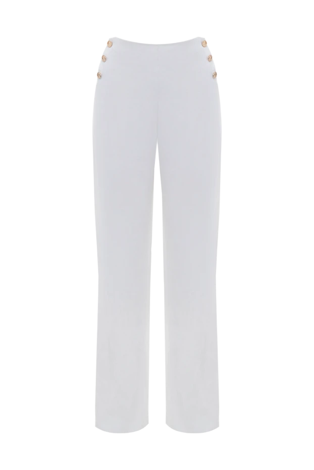 Edward Achour Paris woman white linen and viscose trousers for women купить с ценами и фото 144634 - photo 1