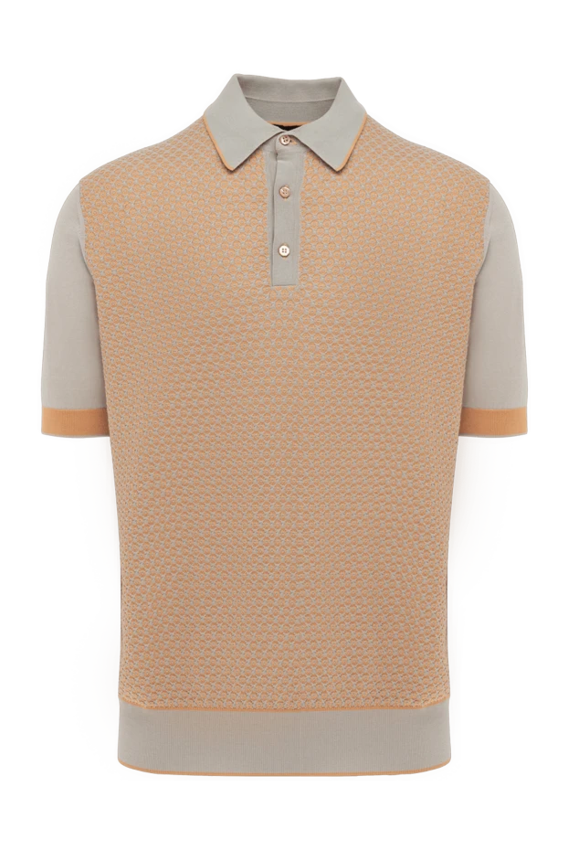Поло из хлопка и шелка с геометрическим жаккардовым узором
- фото 1